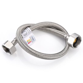 Home Range 1x 500mm WRAS Approved 3/4" x 1/2" |2 Lengths| BSP Stainless Steel Braided Flexible Hose High Pressure 10 Bar Plumbing Connector for Kitchen, Bathroom, Boiler Durable, Corrosion-Resistant