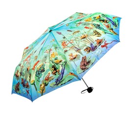 LUCKYWEATHER Mini Women's / Men's Pocket Umbrella Frog Family I Pocket Umbrellas Small and Stable and High-Quality Workmanship I Umbrellas with UV Protection, multicoloured