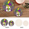 Boccsty Mardi Gras Gnome Trivet Mat 2PCS Fleur-de-lis Round Woven