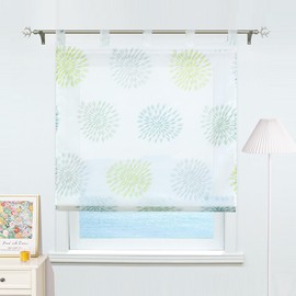 Eslir Roman Blind No Drilling Required Roman Curtain with Eyelets Transparent Curtains with Hooks Eyelet Roller Blind with Circle Motifs Modern Voile Purple W x H 100 x 140 cm 1 Piece