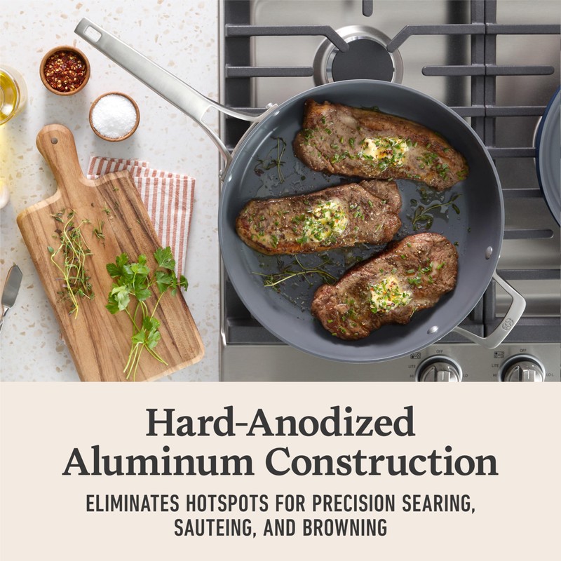 Calphalon® Premier Ceramic Nonstick 12" Frying Pan with Lid, Midnight