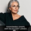 FONHCOO Bifocal Reading Glasses for Women, Metal Spring Hinge Blue