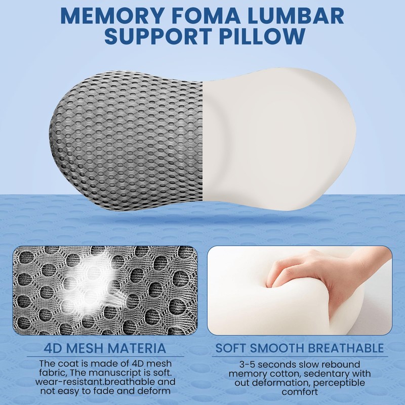 永合Yonghe Ergonomic Pillow, Memory Foam Waist Pillow, Bed Pillow, Ergonomic