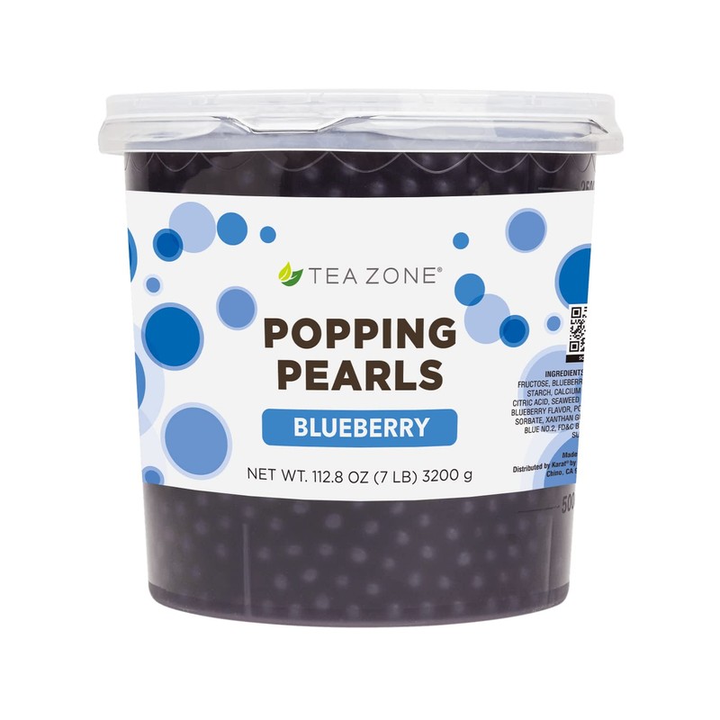 Tea Zone [7 Pounds] Blueberry Popping Pearls for Boba Tea