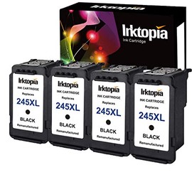 Inktopia 4 Pack Remanufactured Ink Cartridge Replacement for PG 245XL 245 XL (4 Black) with Ink Level Indicator Used in Canon PIXMA iP2820 MG2420 MG2520 MG2920 MG2922 MG2924 MX492 MX490 MG2522 Printer