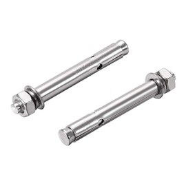 3 Pcs M10 x 100mm 304 Stainless Steel Expansion Bolt External Hex Expansion Screw Bolt Sleeve Anchor，Pool Safety Cover Expansion Bolts，for Concrete