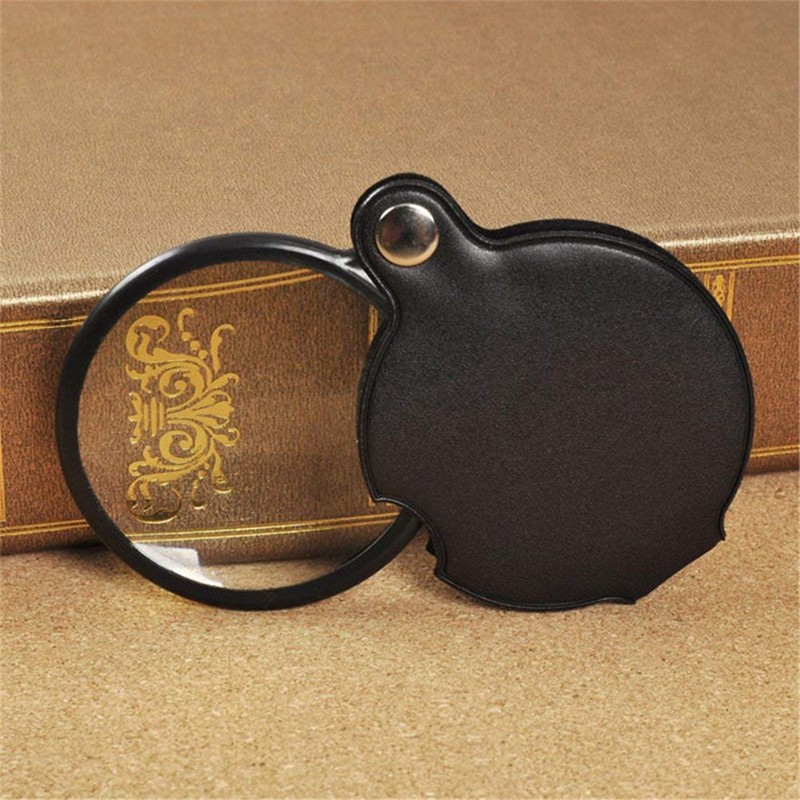 5X Mini Magnifying Glass Folding Pocket Magnifier Bigeye Glass Handheld