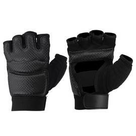 A Pair of 

Half Finger Boxing Gloves 

Black Taekwondo Hand Protector for 

Sports Training 

Fitness KickboxingL