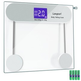 Lenporl Talking Scales for Body Weight with Pure North American Male Voice,Highly Accurate Talking Bathroom Weight Scale with Large LCD Screen,Talking Scales for Visually Impaired and Seniors, 440Ibs