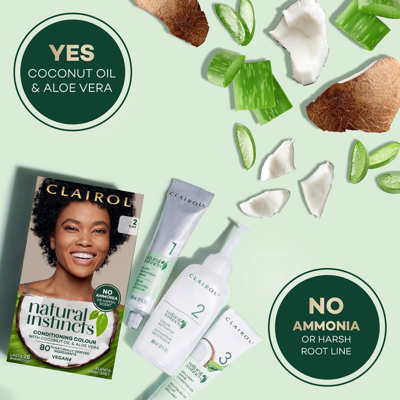 Clairol Natural Instincts Semi-Permanent No Ammonia Hair Dye, 4 Dark