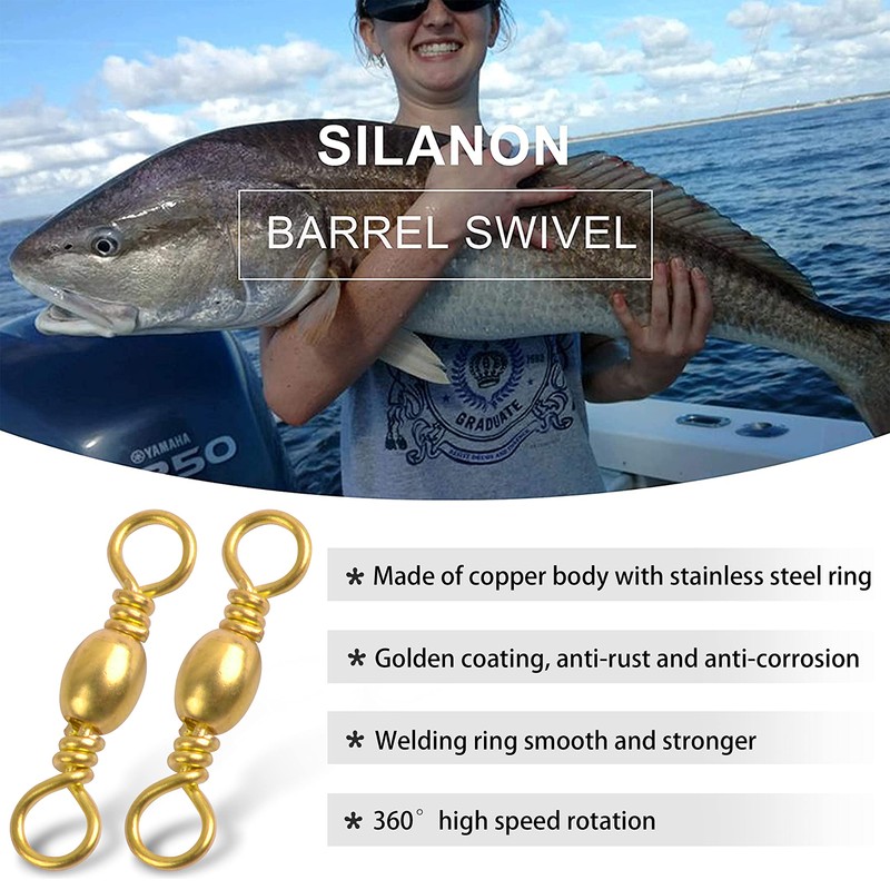 Fishing Barrel Swivels Saltwater Swivel - 60pcs-120pcs Copper Fish Swivels