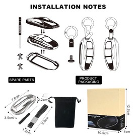 Key Fob Cover Keychain Premium Key Fob Holder Keychain Protector Case Accessories (Gray)