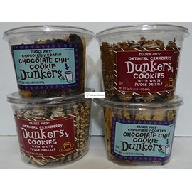 Trader Joe's Oatmeal Cranberry & Chocolatey Coated Chocolate Chip Cookie Dunkers 24oz 680g (Four Containers)