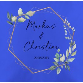 Kissen 50x50 - Geschenk Hochzeit mit Namen und Datum personalisiert I Persönliche Geschenke zur Hochzeit Geschenke Brautpaar Geschenkidee Pärchen Geschenk Paare - 50 x 50 cm - Blau