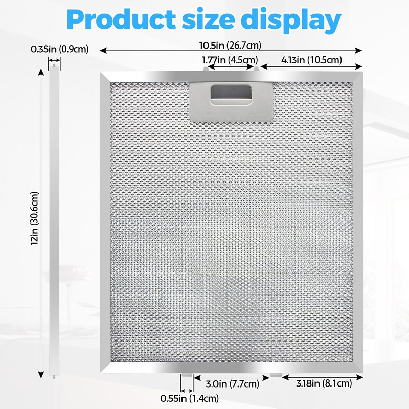 W10169961A Range Hood Filter Replacement 12" Long x 10.5" Wide