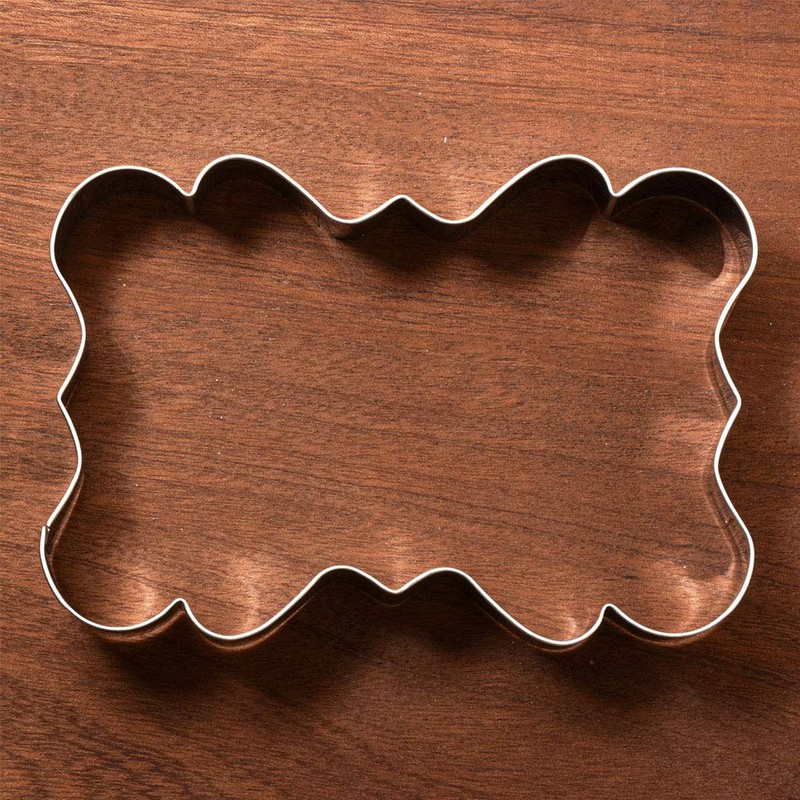 LILIAO Large Rectangle Fancy Plaque Cookie Cutter Frame Sandwich Fondant