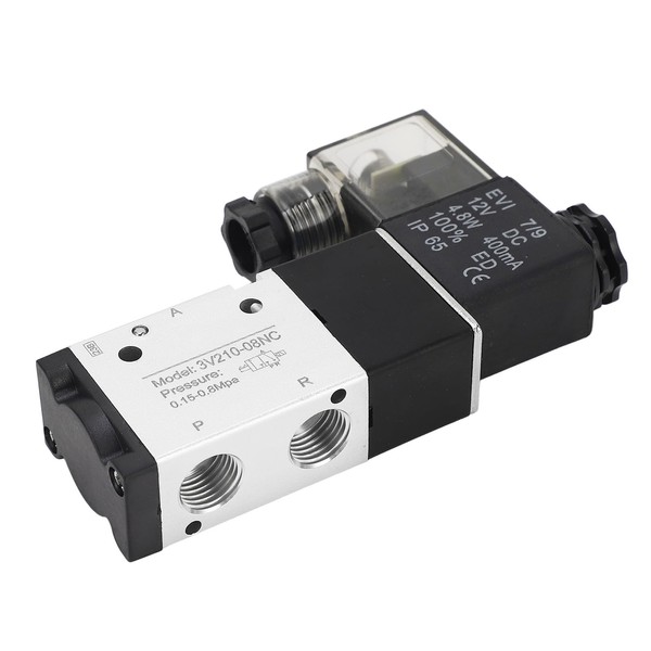 Air Solenoid Valve, 3 Way 2 Position 0.15-0.8Mpa Pneumatic Solenoid