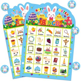 FaCraft Easter Bingo Game for Kids 26 Players Easter Bingo Cards for Adults Family Toddlers Easter Bingo Game for Easter Party School Classroom Family Activities Happy Easter Party Favor Supplies