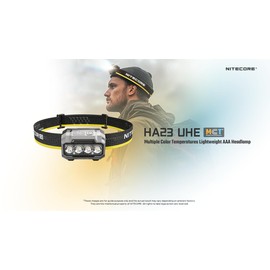 Nitecore HA23 UHE MCT Outdoor Headlamp, 600 Lumens, Multiple Color Temperatures, Lightweight, AAA Headlight Tag (Green) (Blue)