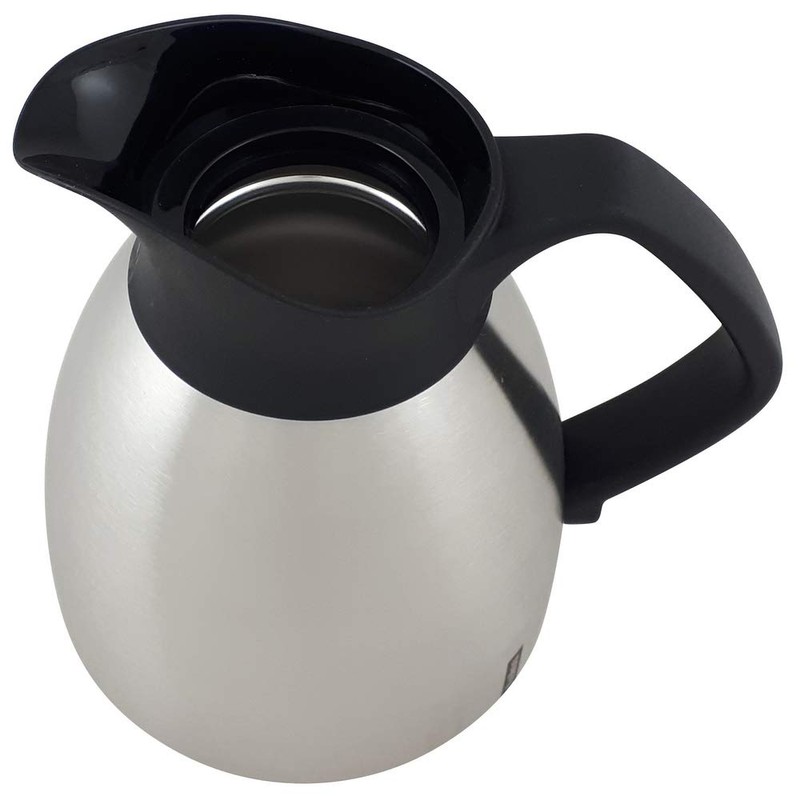 Helios Enduro Push Stainless Steel Vacuum Jug 0.6 Litre, Metallic