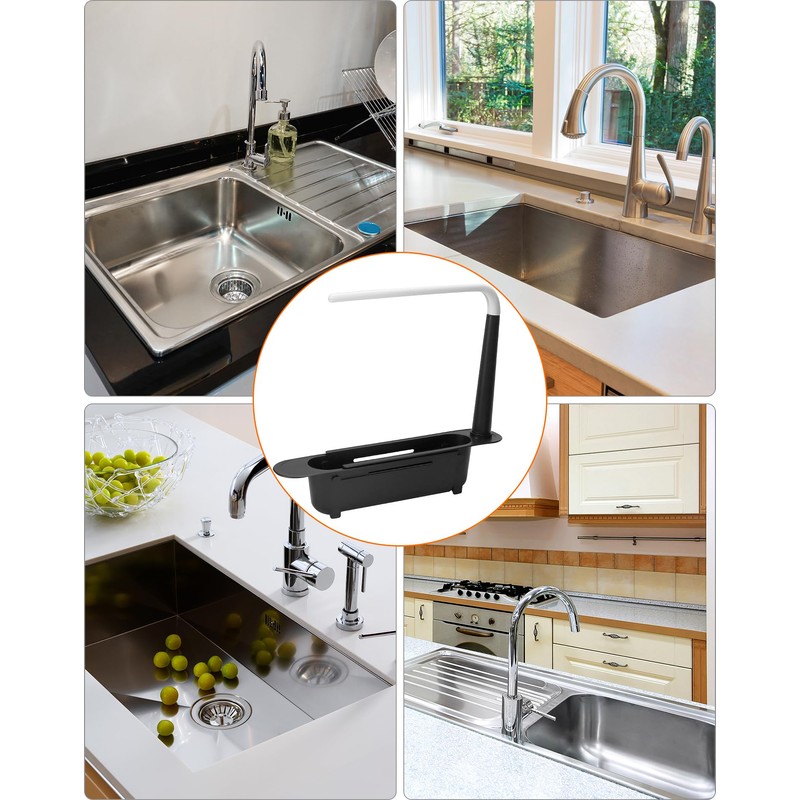 QWORK® Teleskop spülbecken Organizer, spülbecken Organizer hängend, spülbecken Organizer schmal,