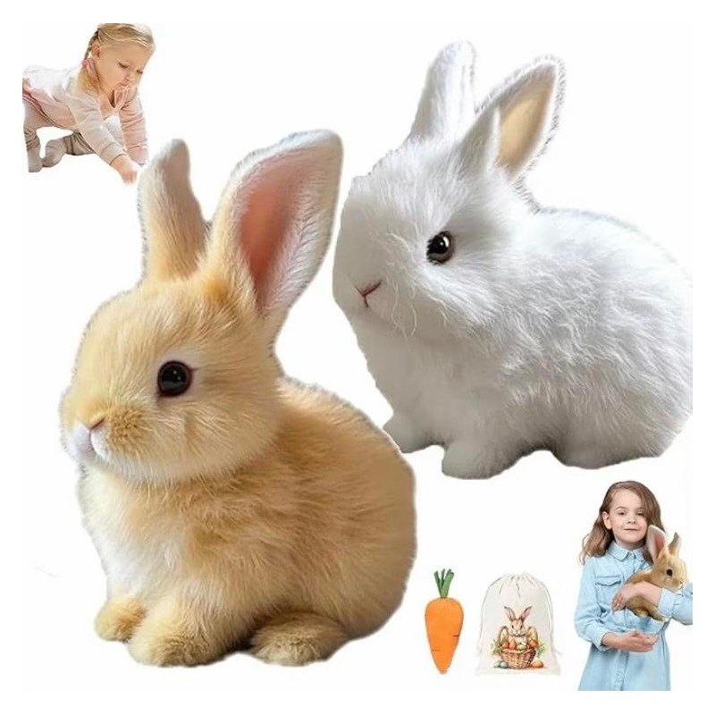 My Realistic Bunny Toy, InteractiveBunny Realistic Bunny-Jumping,Twitching,And Shaking Ears, BunbiRealistic