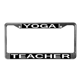CafePress Yoga Teacher License Plate Frame Chrome License Plate Frame, License Tag Holder