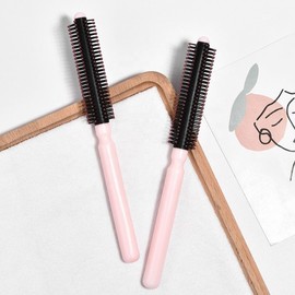 Chuanqier Mini Rolling Hair Brush for Curly Hair, Air Cushion Massage Comb 20*1.5cm/Pink 4ea