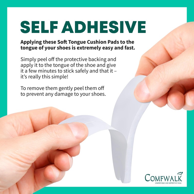 COMFWALK Felt Tongue Pads for Shoes - Soft Self-Adhesive Shoe