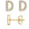 Initial Stud Earrings for Girls, 14K Gold Plated Sterling Silver