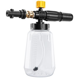 Snow Foam Lance - Car Wash Foam Gun for Pressure Washer Application - 1 Litre Snow Foam Gun Bottle with Adjustable Nozzle for Karcher K Series K2 K3 K4 K5 K6 K7 Pressure Washer