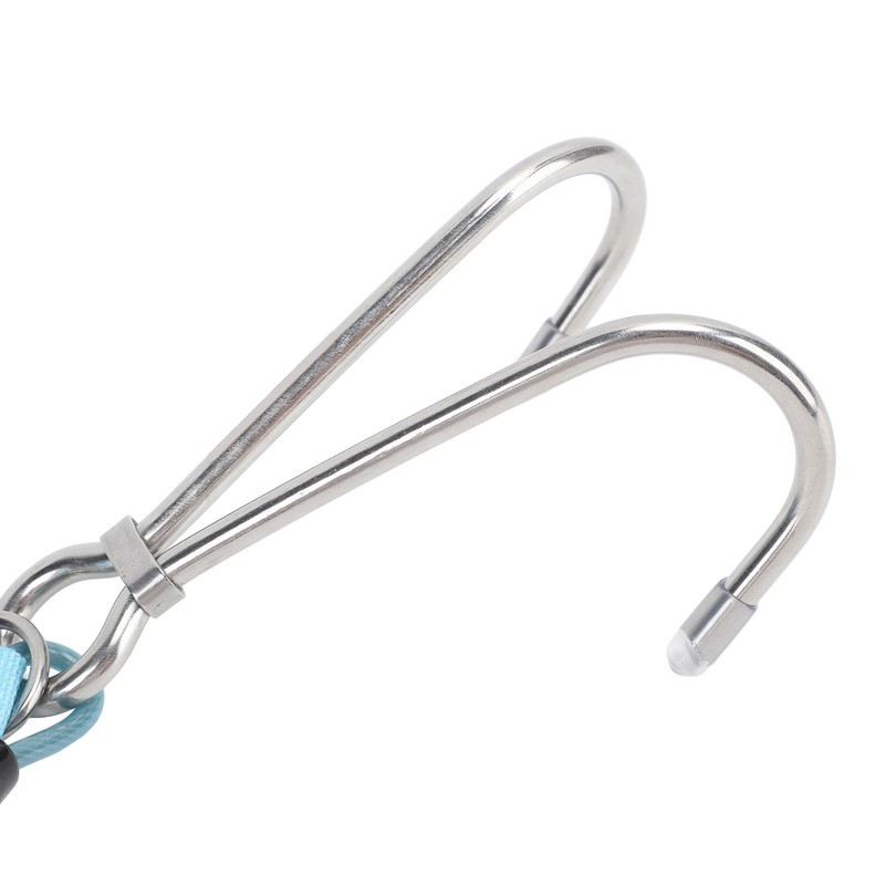 Spring Coiled Diving Hook Stainless Steel Double End Snap Clip