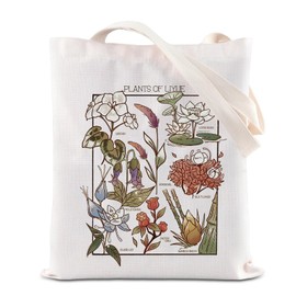 Game Inspired Tote Bag Anime Flower Elements Gift Video Gamer Gift Anime Character Cosplay Gift Plants Of Liyue Shoulder Bag (PlantsLiyueTS-CA)