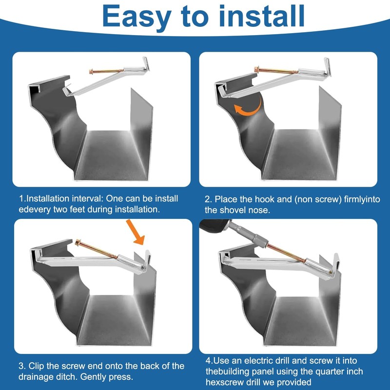 5" 12 Pack Gutter Hangers with Pre-Inserted Resistant Screw, Heavy