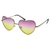 zeroUV Womens Fashion Metal Color Tint Lens Heart Shaped Sunglasses
