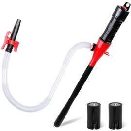 PUMPTOR Fuel Transfer Pump Battery Powered - Portable Pump With Clip - Red