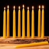 10-Pack 8" Natural Yellow Pure Beeswax Taper Candles, Dripless &