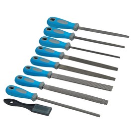 Dapetz ® Metal File & Rasp Set 9Pce Mechanical Engineering Tools Coarse & Fine Shaping 8" Flat, Round, Half Round and File Cleaning Brush Supplied with Nylon Wallet Ideal for Metal and Wood Working
