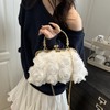 Women Clutch Purses, Elegant 3D Rose Lace Evening Bag, Vintage