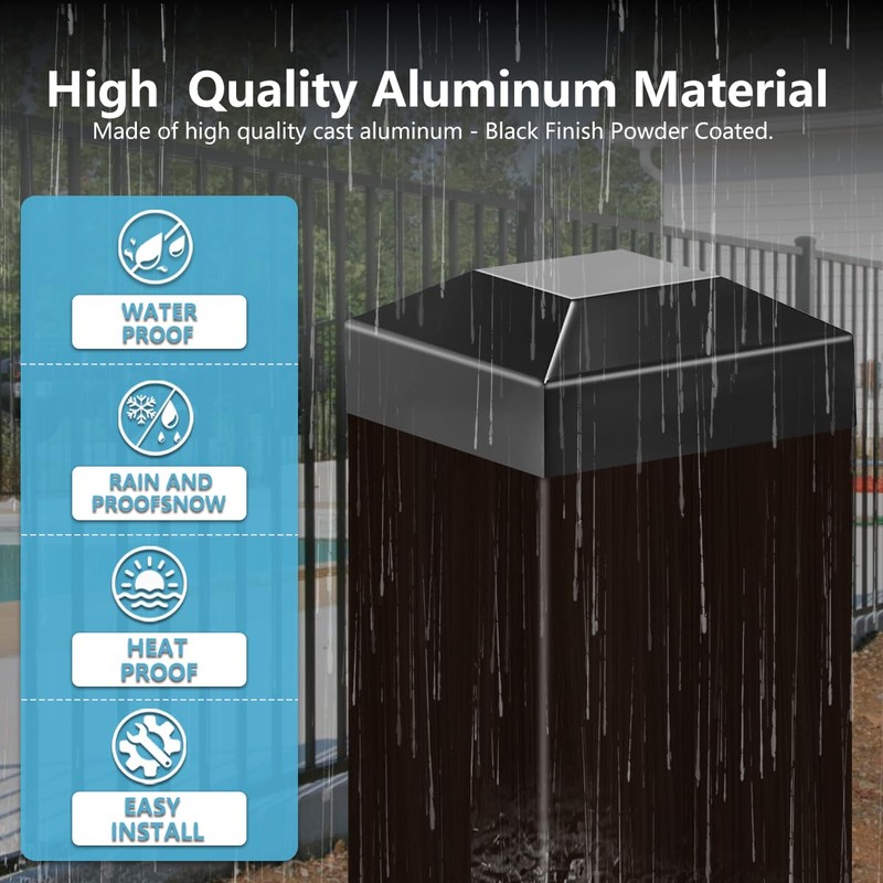2x2 Aluminum Pyramid Caps - Fits 2" x 2" Metal