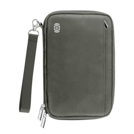 Passport Holder for Travel Family, RFID-Blocking Travel Wallet Holder for 6 Passports, Water Resistant Bag Document Organizer for Cards, Cash, Boarding Passes, Tickets, Gray, Classic