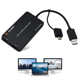 Adaptador de visualización USB 3.0 (tipo A/C) a HDMI dual 4K 30Hz y 1080P 60Hz | Cuenta con entradas USB-A o USB-C, alimentación USB, espejo, extender, rotación, modos de cubierta por J-Tech Digital