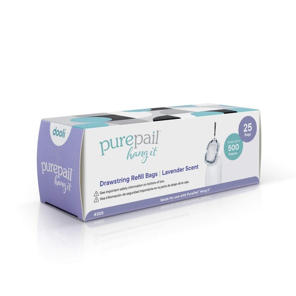PurePail Hang It Refill Bags (25 Count) – Odor Control for On-the-Go – Neutralize Odors with a Light Lavender Scent – For Use with PurePail Hang It