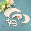 PATIKIL 4"x1.5" Wooden Moon, 50 Pack Unfinished Wood Moon Blank