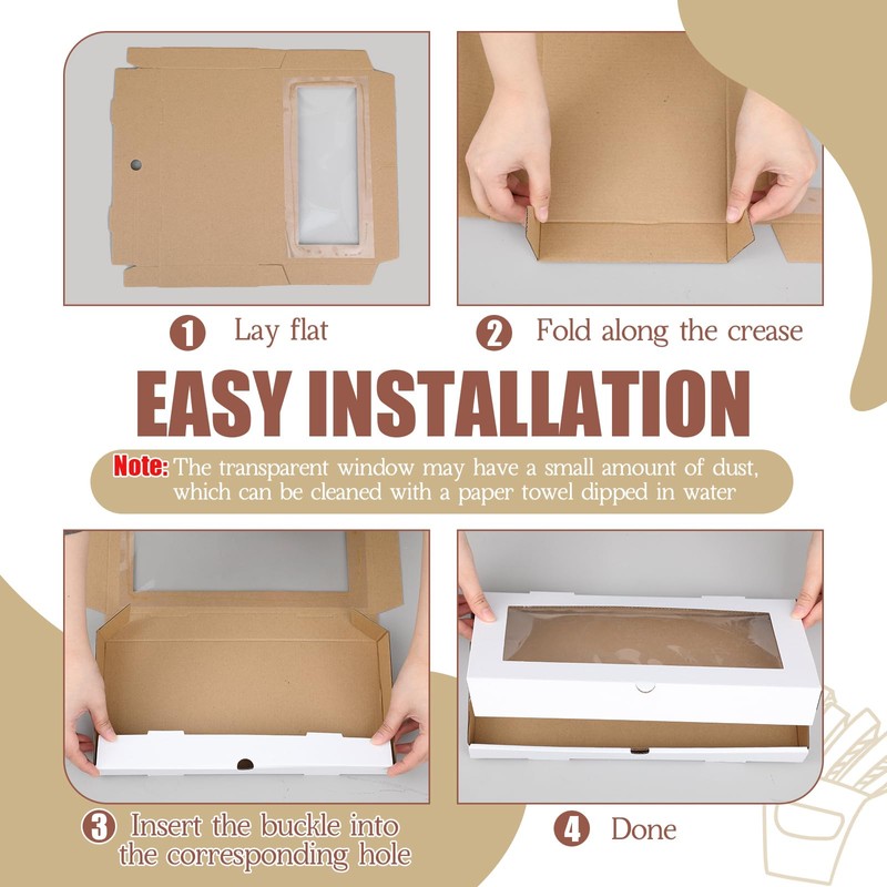 Tioncy 24 Pcs Pizza Boxes 14 x 7 x 1.5