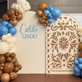 Tintisfafa Blue Cielito Lindo Vinyl Decal for Arch Backdrop, Cielito Lindo Party Decoration Baby Shower Stickers, Mexican Talavera Wedding/Birthday Party Vinyl Decal