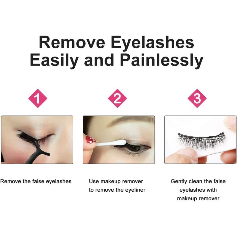 AOMIG Magnetic Eyelashes with Eyeliner Kit, 5 Pairs Natural Look