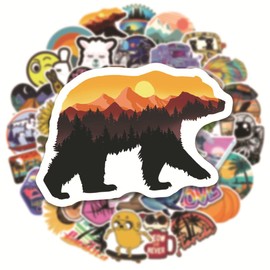 200 Pcs Outdoor Adventure Stickers, Wilderness & Nature Themed Vinyl Decals, Cute Hiking, Camping & Travel Stickers for Bottles, Laptops, Scrapbooks, Luggage – for Teens & Outdoor Enthusiasts