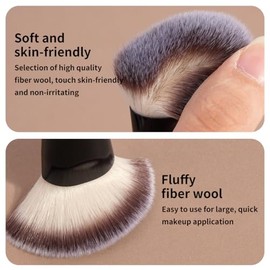MAANGE Brochas para Maquillaje Profesional, 4 Brochas Maquillaje de Doble Punta Premium para Pulir Líquidos, Cremas, Polvos, Difuminar y Contornear el