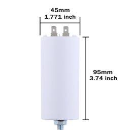 VEXUNGA Motor Capacitor Starting Capacitor 25µF 450V Capacitor 25uF 25uF 450V 45x95mm CBB60 Capacitors Plug M8 for Electric Motor